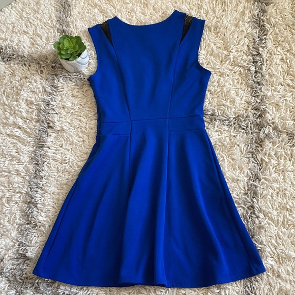 Mossimo Dress Blue Black Mesh Cut Out Size Small - Picture 2 of 13